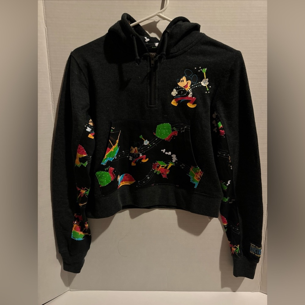 Disney Parks Main Street Electrical Parade Hoodie Adult XS Crop Disneyland NWT